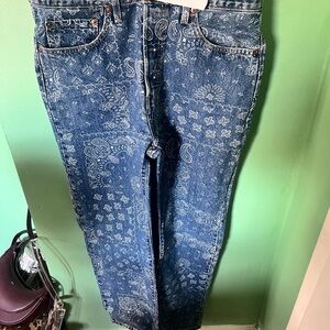 Levi's Blue Patterned High Rise Jeans